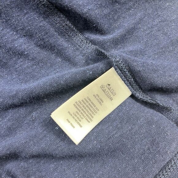 Sigrid Olsen Linen Blend Hooded Top Blue Tassel Drawstring Coastal Boho Shirt 2X - Picture 8 of 10